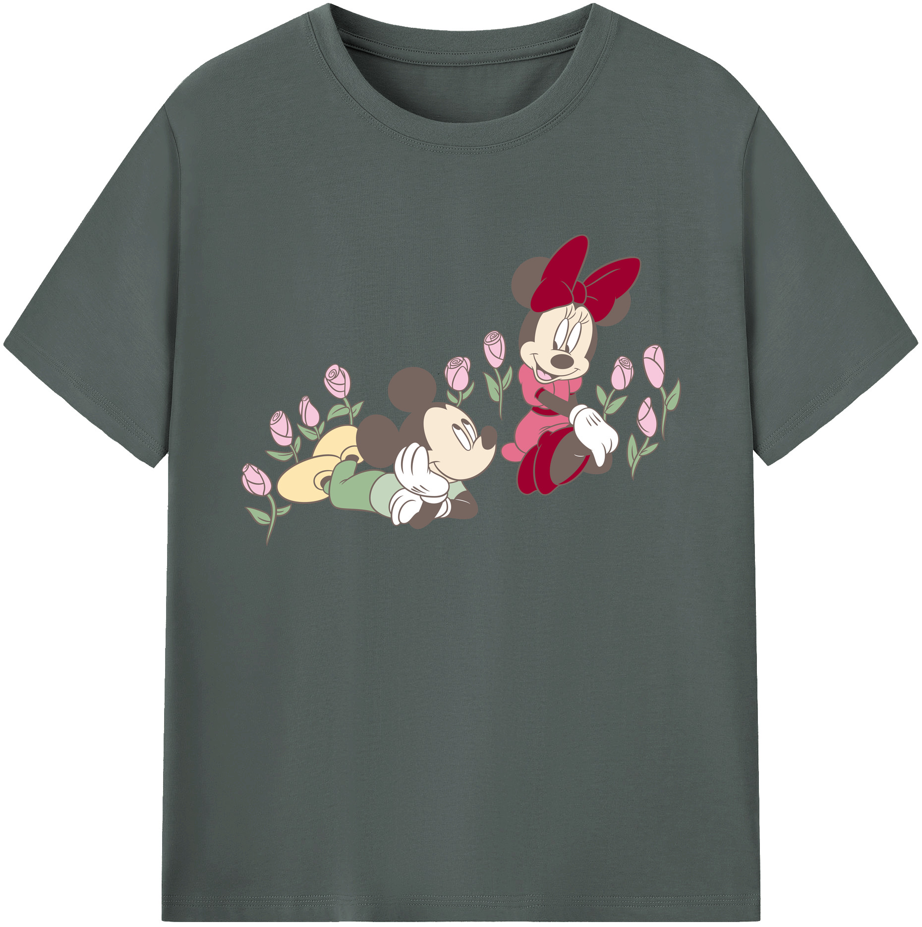 ミッキーマウス Mickey Mouse 綿100％ メンズ半袖Tシャツ｜肌触りやわらか＆通気性